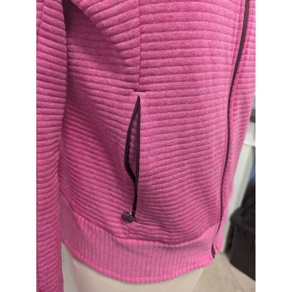 Salomon Pink Track Lightweight Wool Blend Jacket sz M Outdoor Full Zip Mock Neck - Picture 3 of 12